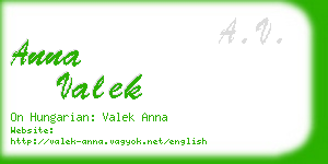 anna valek business card